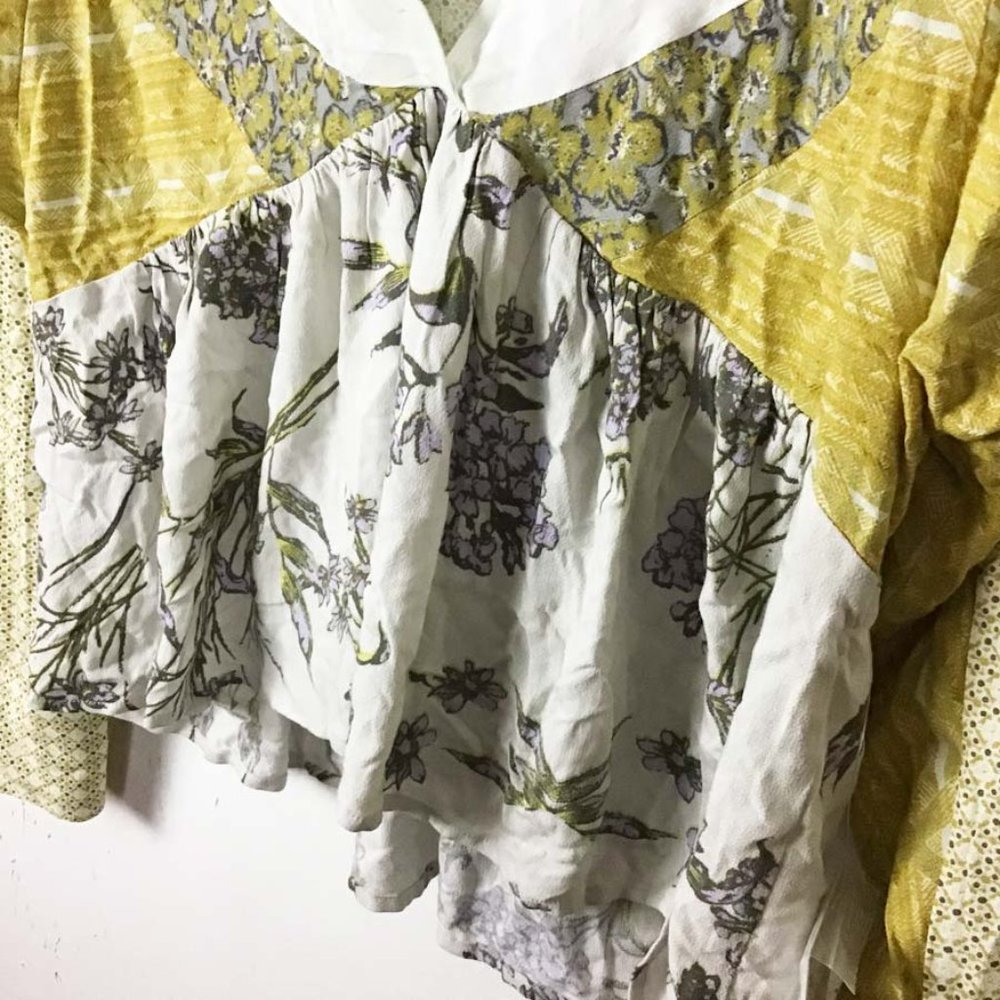 Free People Aloha State Of Mind Peasant Green Tea Top - Picture 4 of 10
